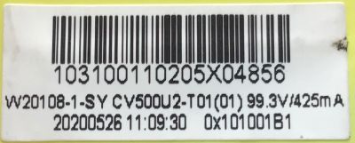KIT DE TARJETAS PARA TV WESTINGHOUSE / NUMERO DE PARTE W20108-1-SY / TT307C3 V2 / CV500U2-T01(01) / 20200526 / TL2005027A / T-CON TCV580UHDU1-T01 / CV580U1-T01 / N2TCV580UHDU1-T01_GOA_A0 / N2TCV580UHDU1-T01_G0A_A0 / PANEL CC580PV7D / MODELO LT-58MAW705 - Imagen 3